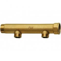 Коллектор Far (Фар) 1 1/4″ (ВР-НР) с 2 отводами 1/2″ ВР(межосевое 100 мм) FK 3611 11412