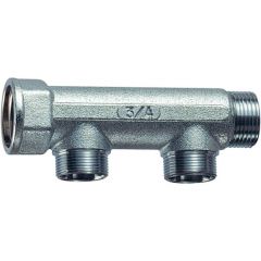 Коллектор Far (Фар) 1 1/4″ (ВР-НР) с 2 отводами 1/2″ НР (межосевое 50 мм) FK 3625 11412