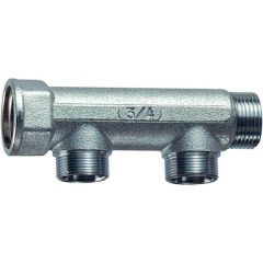 Коллектор Far (Фар) 1″ (ВР-НР) с 2 отводами 1/2″ НР (межосевое 50 мм) FK 3625 112