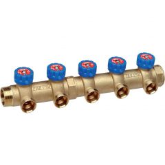 Регулирующий коллектор Far (Фар) с 5 отводами 1 1/4″ (м.р.) для м. и п. тр. (25-26 мм) FK 3827 C11405