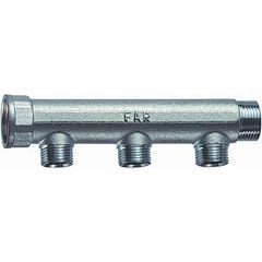 Коллектор Far (Фар) 3/4″ (ВР-НР) с 3 отводами 1/2″ НР (межосевое 50 мм) плоское уплотнение FK 3675 3412TP