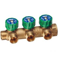 Регул. коллектор Far (Фар) 1 HP-BP с 3 отводами (М24х19), латунь FK 3835 C1