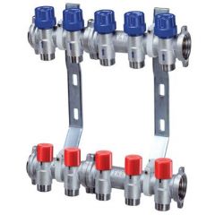 Терморегулирующий и запорный коллектор Far (Фар) 1″ с 3 отводами 1/2″ (eurokonus) FK 3928 11203