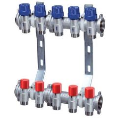 Терморегулирующий и запорный коллектор Far (Фар) 1″ с 4 отводами 3/4″ (eurokonus) FK 3928 13404