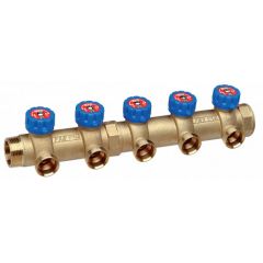 Регулирующий коллектор Far (Фар) 1 1/4″ (НР - ВР) c 8 отв 1 (межосевое 70 мм) FK 3828 11408