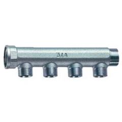 Коллектор Far (Фар) 1 1/4″ (ВР-НР) с 4 отводами 3/4″ НР (межосевое 50 мм) , плоск.упл. FK 3725 11434TP