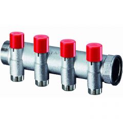 Фланцевый запорный коллектор Far (Фар) 1″ с 2 отводами М24х19 FK 3915 C1D02