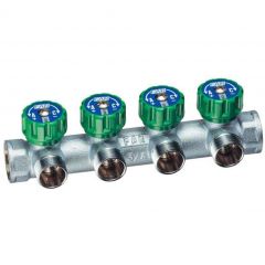 Регулирующий коллектор Far (Фар) 3/4″ (ВР-ВР) с 4 отводами 1/2″ НР (межосевое 45 мм) FK 3823 3412