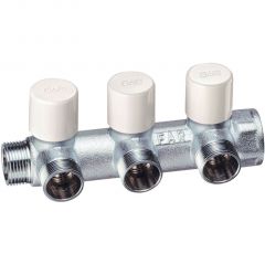 Балансировочный коллектор Far (Фар) 1″ (НР-ВР) с 2 отводами М24х19, хром. FK 3878 C102