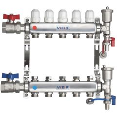 Коллекторная группа нержавеющая без расход. 1 х 3 ход Vieir (Виеир) (VR115-03)
