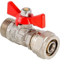 Кран шаровой Valtec под обжим рукоятка бабочка 16х1/2 нар. (VT.341.N.1604)