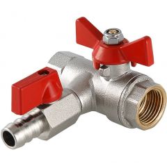 Кран шаровой Valtec с обратным клапаном и дренажом 1/2 вн.-вн. (VT.248.N.04)