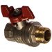 Кран шаровый Oventrop Optibal полнопроходной, маховик ручка-бабочка Kvs 22 DN 15, G 1/2 дюйма ВР-НР (1076304)