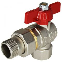 Кран шаровой Elsen (Элсен) , угловой, 3/4″, НВ, ручка-бабочка, с разъемным соединением