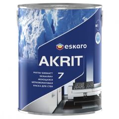 Краска для стен и потолков Eskaro Akrit 7 моющаяся шелково-матовая база А белая 0,95 л