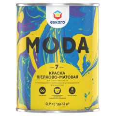 Краска интерьерная Eskaro Moda 7 шёлково-матовая для стен и потолков База (TR) С 0,9 л
