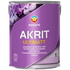 Краска для стен и потолков Eskaro Akrit Ultimatt моющаяся глубокоматовая база А белая 2,7 л