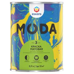 Краска интерьерная Eskaro Moda 3 матовая для стен и потолков База A 0,9 л
