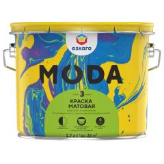 Краска интерьерная Eskaro Moda 3 матовая для стен и потолков База (TR) С 2,7 л