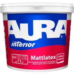 Краска интерьерная для стен и потолков Eskaro Aura Interior Mattlatex матовая база А белая 0,9 л