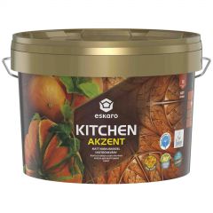 Краска для стен и потолков Eskaro Akzent Kitchen матовая влагостойкая особо прочная база TR прозрачная 9 л