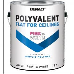 Краска для потолков Denalt Polyvalent Flat For Ceilings Pink to White 230-00 с индикатором суперматовая супербелая 3,7 л