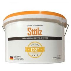 Краска интерьерная для стен и потолков акриловая Stolz D2 Premium Farbe Stumpfmatt моющаяся абсолютно матовая белая (ST0002) 5 л