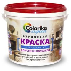 Краска для стен и потолков Colorika Aqua Interior Paint быстросохнущая глубокоматовая белая 40 кг