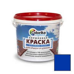 Краска акриловая для крыши и цоколя Colorika Aqua Exterior Paint матовая синяя 12 кг