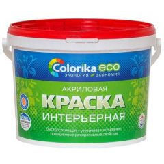 Краска интерьерная акриловая Colorika Eco матовая белая 3 кг