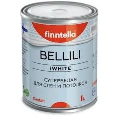Краска для стен и потолков акриловая Finntella Bellili IWhite с 4D глубокоматовая супербелая 1 л