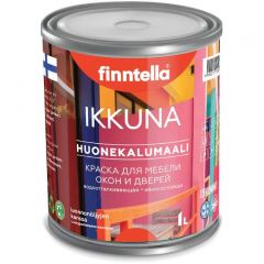 Краска мебельная акриловая Finntella Ikkuna Color для деревянных окон и дверей с натуральным маслом полуматовая база C 0,45 л