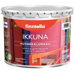 Краска мебельная акриловая Finntella Ikkuna Color для деревянных окон и дверей с натуральным маслом полуматовая база C 2,7 л