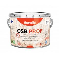 Краска алкидная Finntella OSB Prof Lux для ОСБ, SIP-панелей и МДФ быстросохнущая полуматовая база A 0,9 л