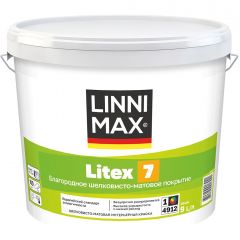 Краска водно-дисперсионная для внутренних работ Linnimax Litex 7 / Литекс 7 База 1 9 л