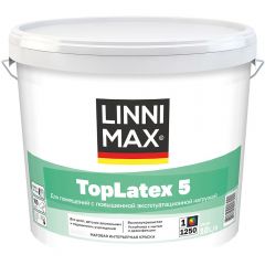 Краска водно-дисперсионная для внутренних работ Linnimax Toplatex 5 / ТопЛатекс 5 База 1 10 л