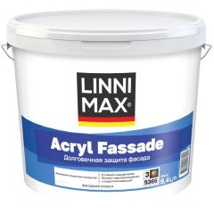 Краска водно-дисперсионная для наружных работ Linnimax Acryl Fassade / Акрил Фасад База 3 9,4 л