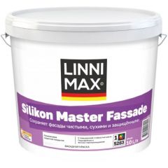 Краска силиконовая для наружных работ Linnimax Silikon Master Fassade / Силикон Мастер Фасад База 1 10 л