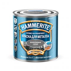 Краска для металла прямо по ржавчине Hammerite с молотковым эффектом серая 5 л