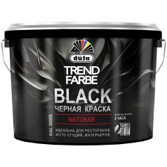 Краска интерьерная акриловая Dufa Trend Farbe Black (RAL 9005) влагостойкая моющаяся матовая 10 л
