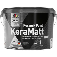 Краска интерьерная для стен и потолков Dufa KeraMatt Premium Keramika Paint сверхпрочная глубокоматовая база 1 0,9 л