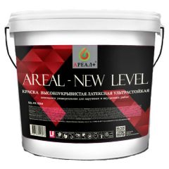 Краска латексная Ареал+ Premium Areal-New Level ВД-АК 0204 LF ультрастойкая высокоукрывистая белая матовая (А-068) 4,5 л