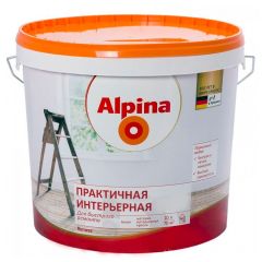 Краска Alpina Практичная интерьерная для быстрого ремонта База А 10 л