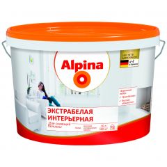 Краска Alpina Экстрабелая интерьерная для сияющей белизны База А 10 л