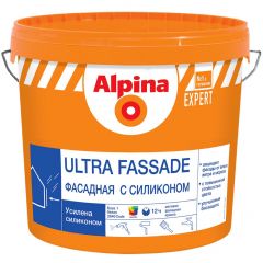 Краска Alpina фасадная силиконовая Expert Ultra Fassade матовая база 1 белая 9 л