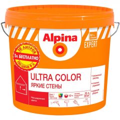 Краска интерьерная Expert Ultra Color Яркие стены влагостойкая моющаяся матовая база 1 белая 10 л