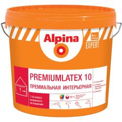 Краска интерьерная акриловая Alpina Expert Premiumlatex 10 моющаяся шелковисто-матовая база 3 бесцветная 9,4 л
