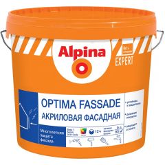 Краска фасадная акриловая Alpina Expert Optima Fassade матовая база 1 белая 9 л
