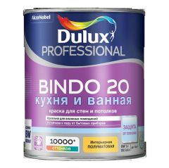 Краска интерьерная влагостойкая Dulux Professional Bindo 20 кухня и ванная полуматовая база BW 1 л