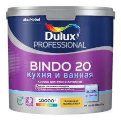 Краска интерьерная влагостойкая Dulux Professional Bindo 20 кухня и ванная полуматовая база BW 2,5 л